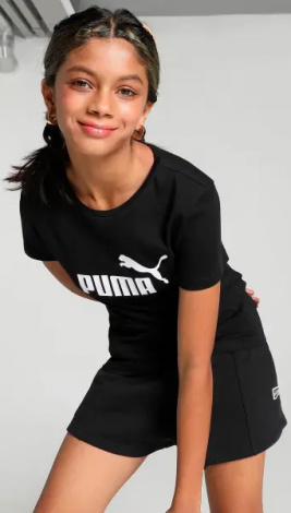 Футболка підліткова Puma ESSENTIALS LOGO чорна 587029-01