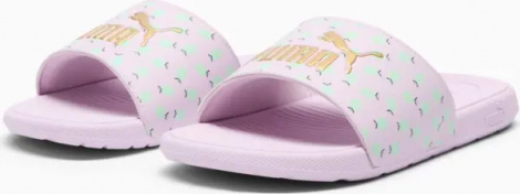 Шльопанці дитячі Puma COOL CAT 2.0 LEMON бузково-лаймові 395655-01
