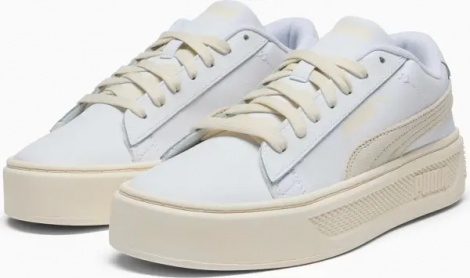 Кеды женские Puma SMASH 3.0 MONO TWIST бело-бежевые 395318-05