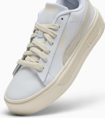 Кеды женские Puma SMASH 3.0 MONO TWIST бело-бежевые 395318-05