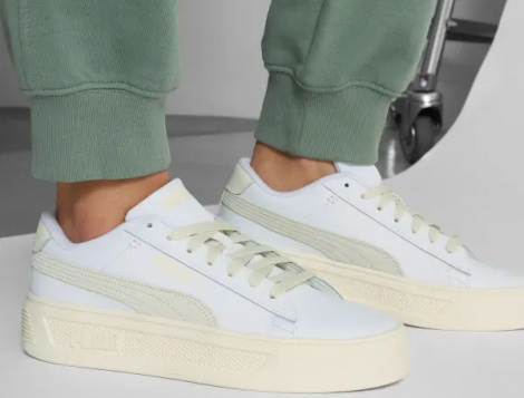 Кеды женские Puma SMASH 3.0 MONO TWIST бело-бежевые 395318-05