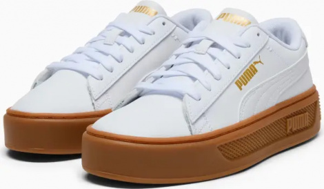 Кеды женские Puma SMASH V3 бело-коричневые 390758-21