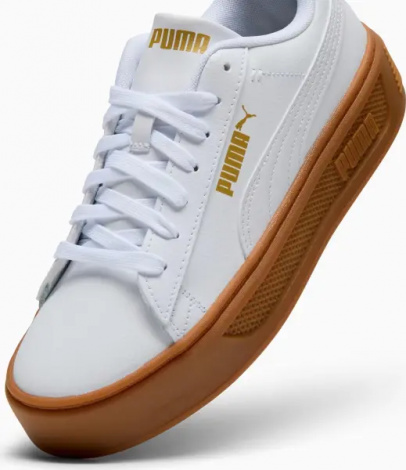 Кеды женские Puma SMASH V3 бело-коричневые 390758-21