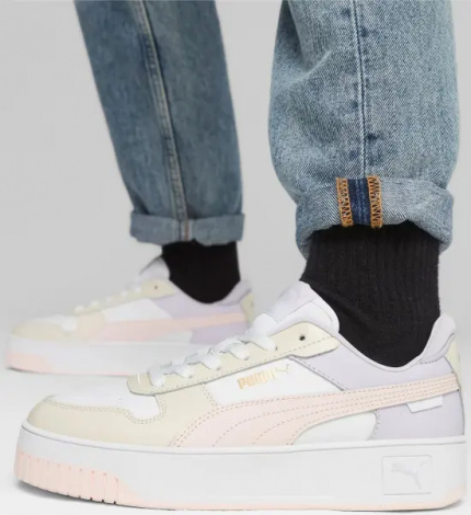 Кроссовки женские Puma CARINA STREET бело-бежево-светло-розовые 389390-10