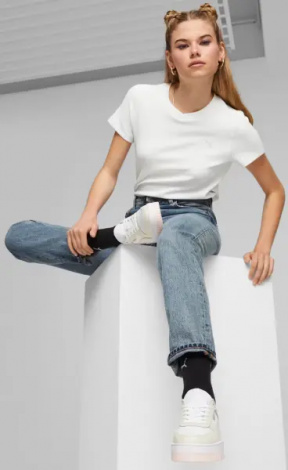 Кроссовки женские Puma CARINA STREET бело-бежево-светло-розовые 389390-10