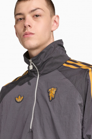 Кофта adidas Manchester United 25/26 Terrace Icons Half-Zip - серый