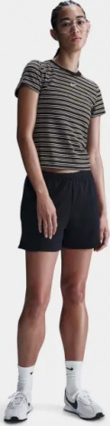 Футболка женская Nike SPORTSWEAR CHILL KNIT SLIM STRIPED черно-темно-серая HF9524-010