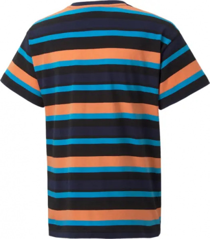 Футболка підліткова Puma ALPHA STRIPED темно-синьо-блакитно-помаранчево-чорна 847293-06
