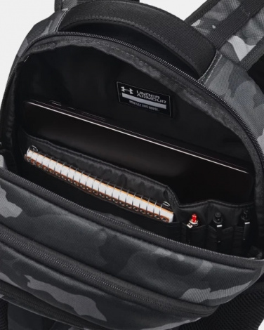 Рюкзак Under Armour HUSTLE 6.0 BACKPACK черно-серый камуфляж 1384672-001