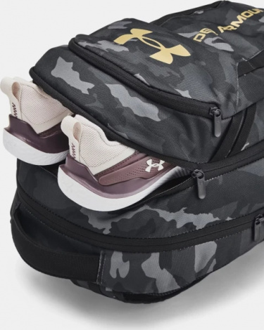 Рюкзак Under Armour HUSTLE 6.0 BACKPACK черно-серый камуфляж 1384672-001