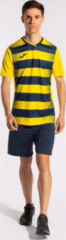 Футболка Joma EUROPA V желто-темно-синяя 102838.903