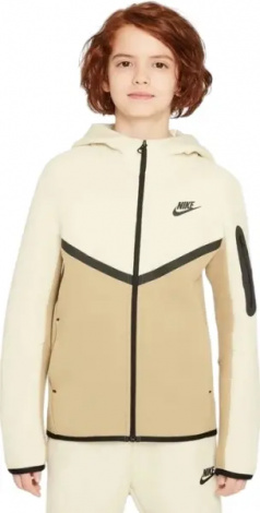 Толстовка підліткова Nike SPORTSWEAR TECH FLEECE кремово-бежева HV5867-297