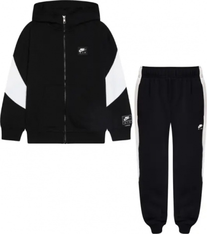 Спортивный костюм подростковый Nike AIR FLEECE черно-белый HV1219-010__HF8811-010