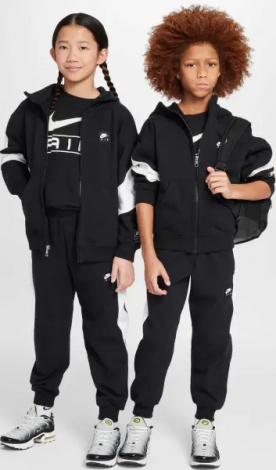 Спортивный костюм подростковый Nike AIR FLEECE черно-белый HV1219-010__HF8811-010