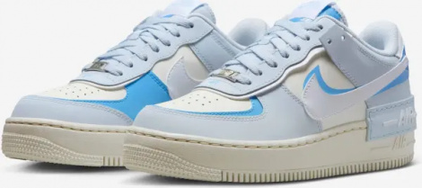 Кроссовки женские Nike AIR FORCE 1 SHADOW голубо-кремовые DZ1847-400