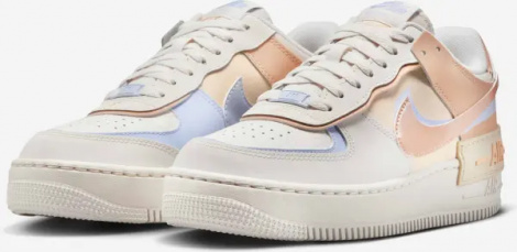 Кроссовки женские Nike AIR FORCE 1 SHADOW кремово-персиково-фиолетовые DZ1847-114