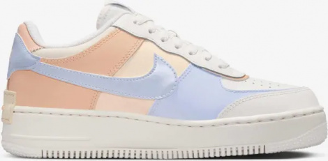 Кроссовки женские Nike AIR FORCE 1 SHADOW кремово-персиково-фиолетовые DZ1847-114