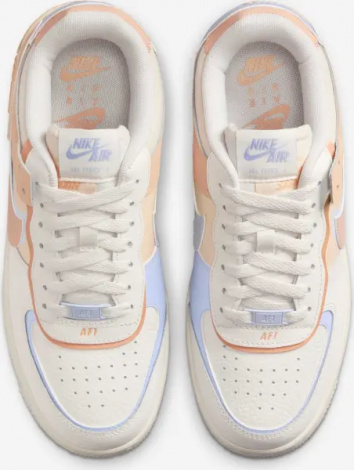 Кроссовки женские Nike AIR FORCE 1 SHADOW кремово-персиково-фиолетовые DZ1847-114