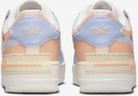 Кроссовки женские Nike AIR FORCE 1 SHADOW кремово-персиково-фиолетовые DZ1847-114