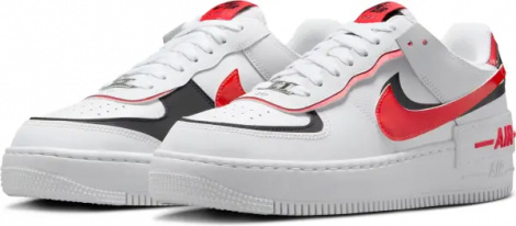 Кросівки жіночі Nike AIR FORCE 1 SHADOW біло-червоно-чорні DZ1847-112