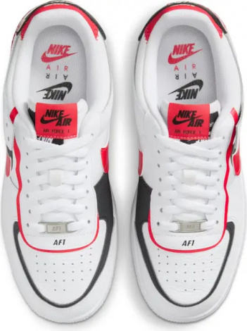 Кросівки жіночі Nike AIR FORCE 1 SHADOW біло-червоно-чорні DZ1847-112
