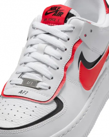 Кросівки жіночі Nike AIR FORCE 1 SHADOW біло-червоно-чорні DZ1847-112