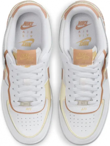 Кросівки жіночі Nike AIR FORCE 1 SHADOW біло-золотисто-світло-коричневі DZ1847-111
