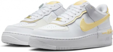 Кроссовки женские Nike AIR FORCE 1 SHADOW бело-желтые CI0919-122