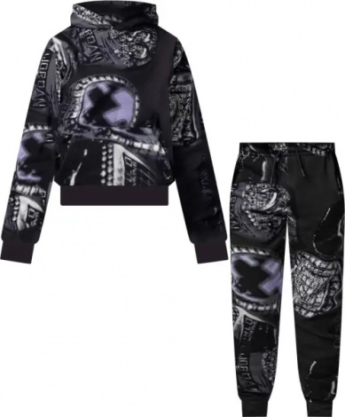 Спортивний костюм підлітковий Nike JORDAN MVP FLEECE PRINTED чорно-сірий 95D604-G0T__95D605G0T