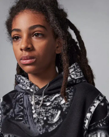 Спортивний костюм підлітковий Nike JORDAN MVP FLEECE PRINTED чорно-сірий 95D604-G0T__95D605G0T