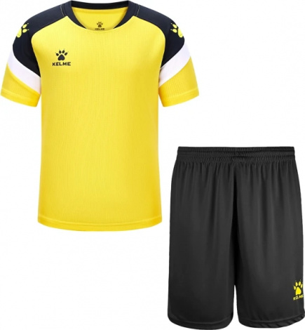 Комплект футбольной формы детский Kelme BRAVO желто-черный 7351TX3093.9712_7351ZB3255.9005