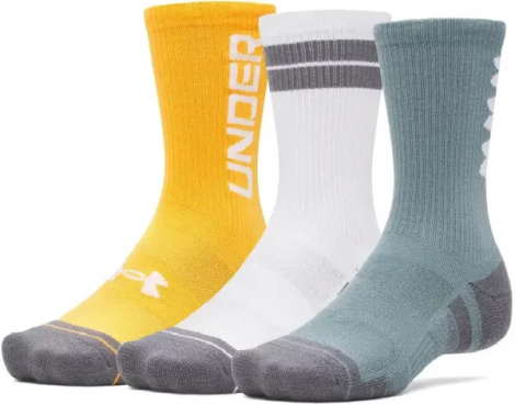 Шкарпетки Under Armour PERFORMANCE TECH 3PK CREW SOCKS помаранчеві, білі, м'ятні (3 пари) 1379515-587