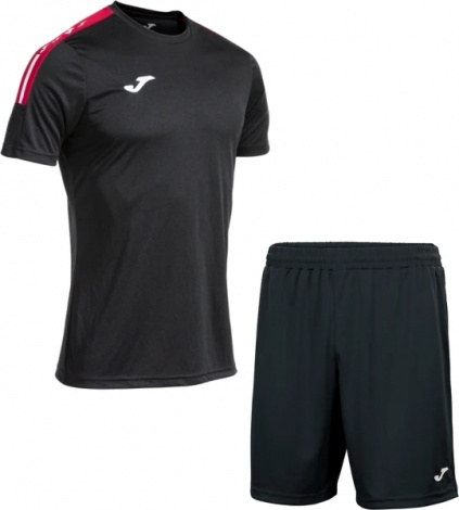 Комплект футбольної форми Joma OLIMPIADA чорно-червоний 103245.106_100053.100