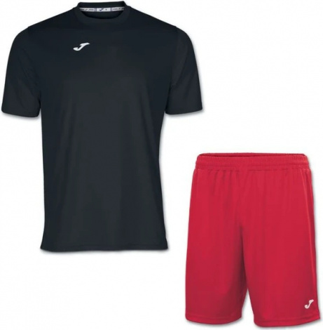 Комплект футбольної форми Joma COMBI чорно-червоний 100052.100_100053.600