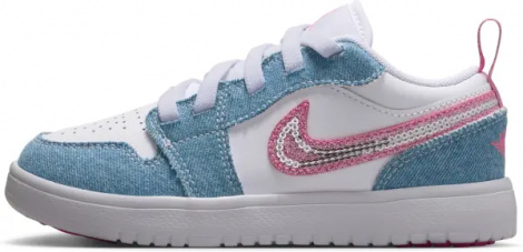 Кросівки дитячі Nike AIR JORDAN 1 LOW ALT SE (PS) блакитно-біло-рожеві HQ2003-400