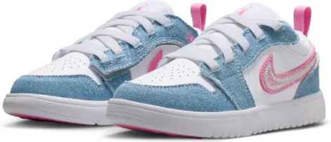 Кросівки дитячі Nike AIR JORDAN 1 LOW ALT SE (PS) блакитно-біло-рожеві HQ2003-400