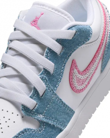 Кросівки дитячі Nike AIR JORDAN 1 LOW ALT SE (PS) блакитно-біло-рожеві HQ2003-400