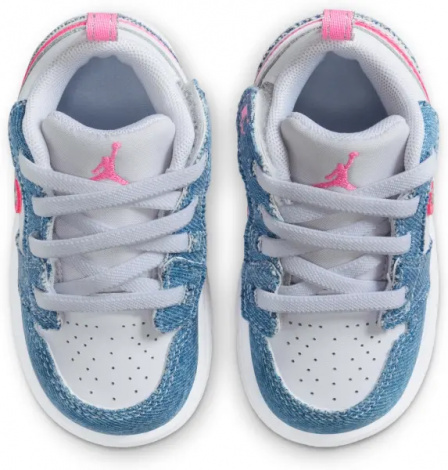 Кросівки дитячі Nike AIR JORDAN 1 LOW ALT SE (TD) блакитно-біло-рожеві HQ2002-400
