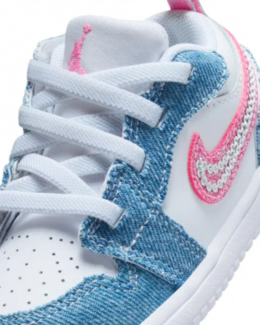 Кросівки дитячі Nike AIR JORDAN 1 LOW ALT SE (TD) блакитно-біло-рожеві HQ2002-400