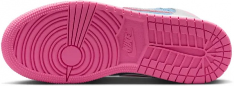 Кросівки підліткові Nike AIR JORDAN 1 MID SE (GS) світло-сіро-блакитно-рожеві HQ1999-400