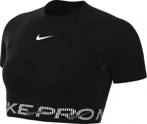 Топ женский Nike PRO DRI-FIT SHORT-SLEEVE CROPPED GRAPHIC черный HM6369-010