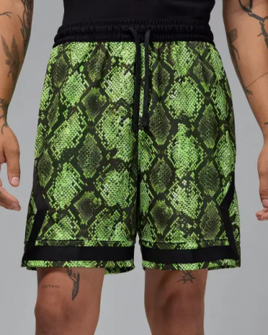 Шорти Nike JORDAN SPORT DRI-FIT MESH DIAMOND SHORTS салатово-чорні HF9907-358