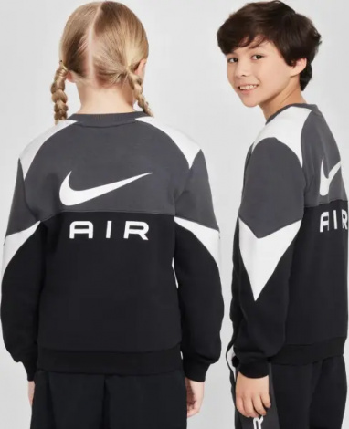 Світшот підлітковий Nike AIR CREW чорно-сірий FZ4956-010