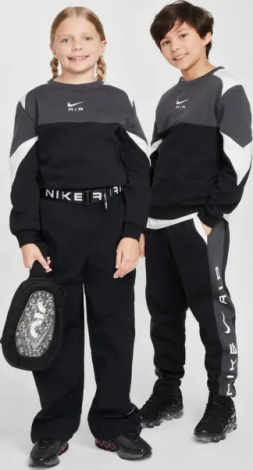 Світшот підлітковий Nike AIR CREW чорно-сірий FZ4956-010