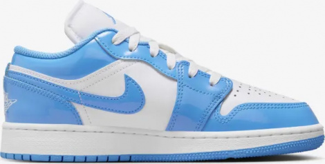 Кросівки підліткові Nike AIR JORDAN 1 LOW SE (GS) блакитно-білі FZ3929-114