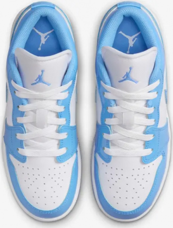 Кросівки підліткові Nike AIR JORDAN 1 LOW SE (GS) блакитно-білі FZ3929-114