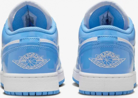 Кросівки підліткові Nike AIR JORDAN 1 LOW SE (GS) блакитно-білі FZ3929-114