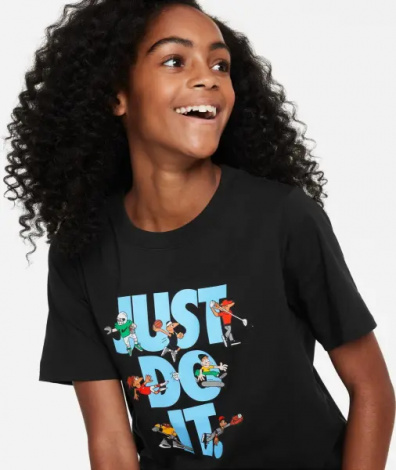 Футболка підліткова Nike JDI MULTI SPORT чорно-блакитна FN9667-010