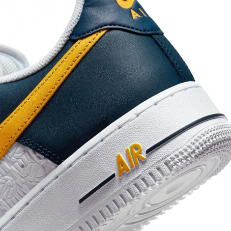 Кроссовки Nike AIR FORCE 1 LOW EMB бело-темно-сине-желтые FJ4209-400