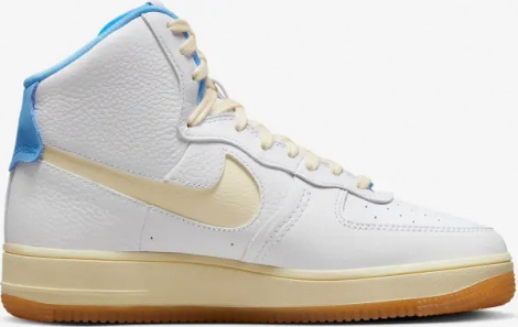 Кроссовки женские Nike AIR FORCE 1 HIGH SCULPT SURFACES бело-кремово-голубые FD9868-100